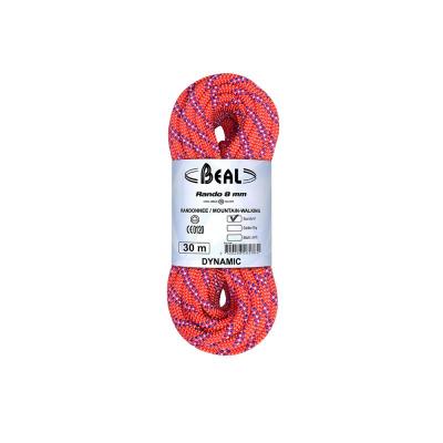 BEAL  - Rando 8 mm - Corde jumel&eacute;e taille 30 m, multicolore 