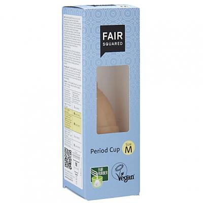 FAIR SQUARED  Gobelet m&eacute;struel en latex naturel taille M 12 ml