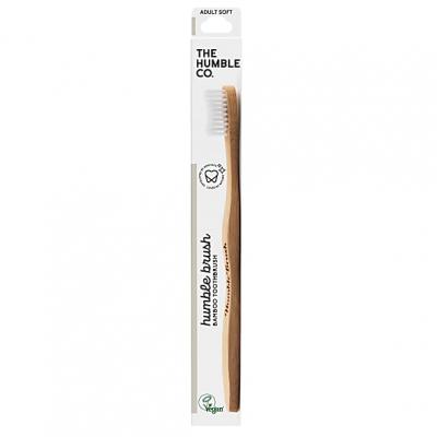THE HUMBLE CO Humble Brush Brosse &agrave; dents en bambou pour adultes blanc tendre 4 pcs.