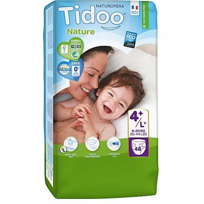TIDOO  Nature Couche &Eacute;cologique Taille 4+ Maxi+ 48 couches