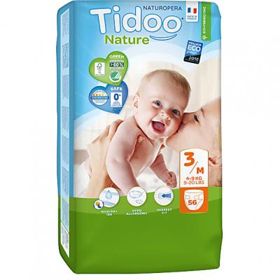 TIDOO Couches &eacute;cologiques T3 - M / 4-9 kg,  Nature (56 couches)