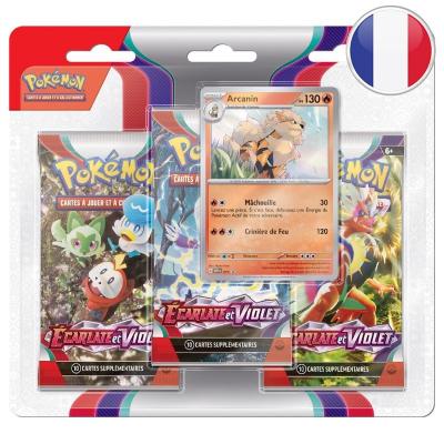 Carte &agrave; collectionner Pok&eacute;mon EV01 Pack 3 boosters &Eacute;carlate et Violet