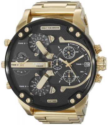 DIESEL Montre  Mr Daddy 2.0 DZ7333 Multi-cadrans XXL dor&eacute; fond noir