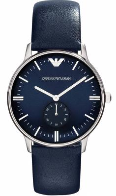 EMPORIO ARMANI Montre Femme  Retro Gianni AR1647 Bracelet en cuir bleu
