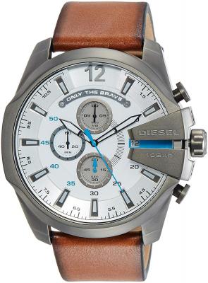 DIESEL Montre Homme  Mega Chief DZ4280 cuir marron