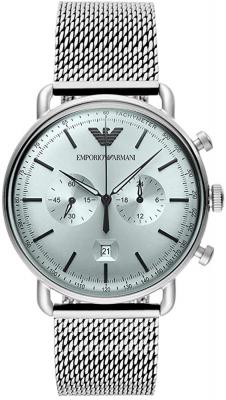 EMPORIO ARMANI Montre Homme  - Acier Gris - Quartz - Verre min&eacute;ral 