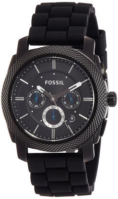 FOSSIL  Men Montre Machine Chronographe En Silicone - Noir - One size