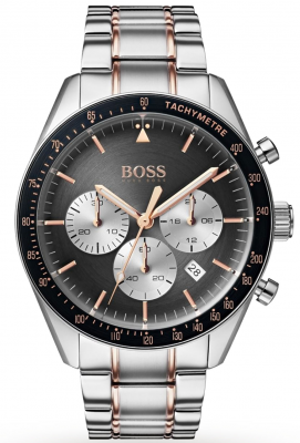 HUGO BOSS Montre  Trophy 1513634 Bracelet bi-ton acier or rose