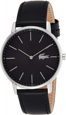 LACOSTE Montre Homme  Moon 2011016 Bracelet Cuir Noir Fond Noir