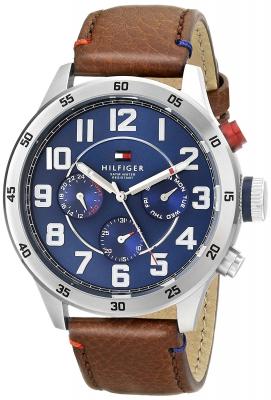 TOMMY HILFIGER Montre Homme  1791066 Bracelet marron en cuir