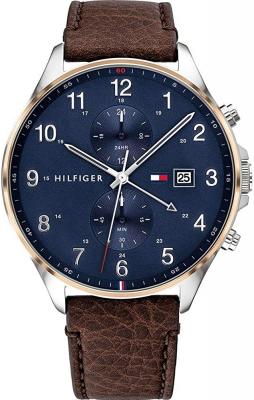 TOMMY HILFIGER Montre Homme  1791712 bracelet en cuir marron