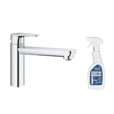 GROHE Mitigeur cuisine start curve bec bas chrom&eacute; + nettoyant robinetterie grohclean