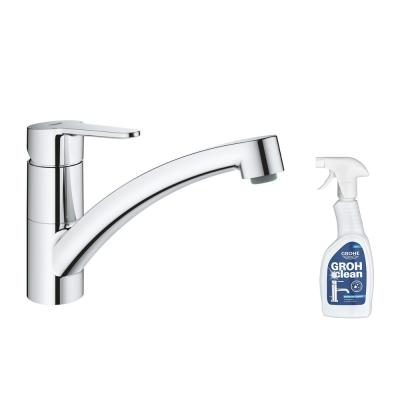 GROHE Mitigeur cuisine StartEco Bec bas Chrom&eacute; + nettoyant robinetterie GrohClean