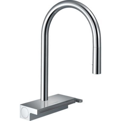 HANSGROHE Cuisine aquno select m81 sbox 3 jets avec douchette extractible + passoire, chrom&eacute;