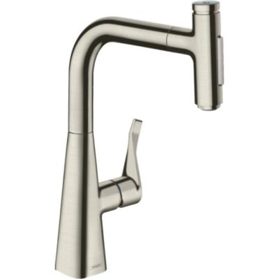 HANSGROHE Cuisine metris select m71 240 douchette extractible 2 jets sbox, aspect acier inox