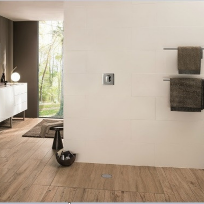 VILLEROY & BOCH Receveur Subway Infinity ViPrint &agrave; encastrer ceramique , 90 x 90, lodge beige-effect