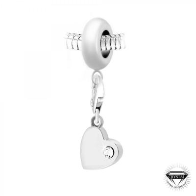 SO CHARM BIJOUX Charm perle Coeur orn&eacute; de cristaux Swarovski par SC Crystal Paris&reg;