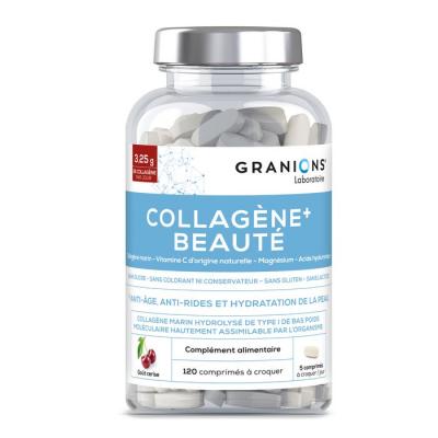 GRANIONS  Collag&egrave;ne+ Beaut&eacute; 120 Comprim&eacute;s &agrave; Croquer - Pot 120 comprim&eacute;s