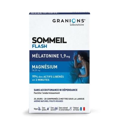 GRANIONS  Somdor+ M&eacute;latonine Flash 1,9mg - 20 Comprim&eacute;s