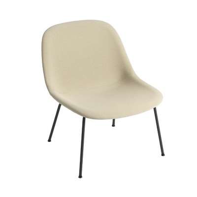 MUUTO Chaise lounge Fiber tissu beige Steelcut Trio 236 & pi&egrave;tement acier - 