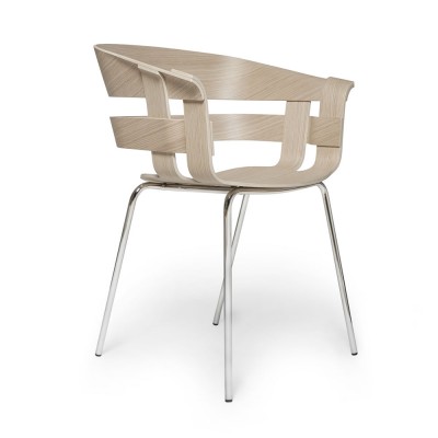 DESIGN HOUSE STOCKHOLM Chaise en ch&ecirc;ne et m&eacute;tal chrome Wick - 