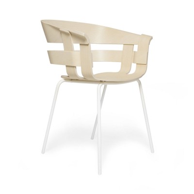 DESIGN HOUSE STOCKHOLM  Chaise Wick - Fr&ecirc;ne - Acier verni blanc