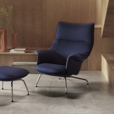MUUTO Fauteuil lounge Doze tissu Balder 792 bleu marine - 