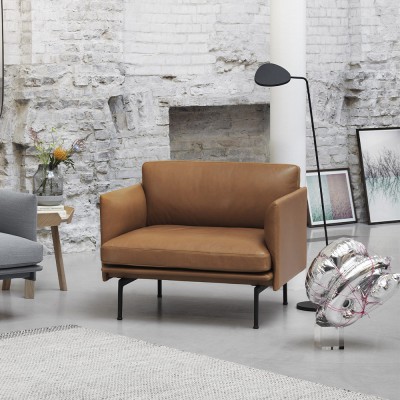 MUUTO Canap&eacute; - OUTLINE 2 places Tissu Ecriture 240/ aluminium
