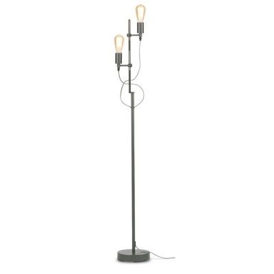 IT S ABOUT ROMI Lampadaire Seattle en fer deux culots Vert gris