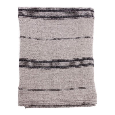 HKLIVING Nappe en lin ray&eacute; naturel - 