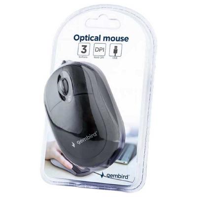 GEMBIRD  MUS-U-01 - Souris - droitiers et gauchers - optique - 3 boutons - filaire - USB - noir 
