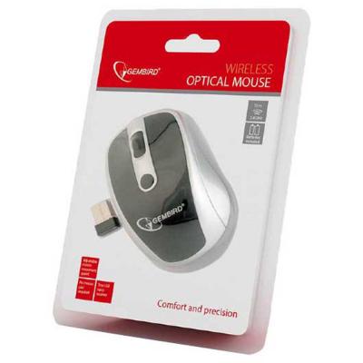 GEMBIRD  MUSW-002 - Souris - optique - 4 boutons - sans fil - 2.4 GHz - r&eacute;cepteur sans fil USB 
