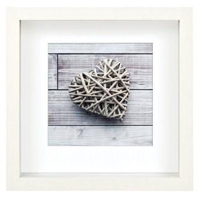 HAMA  Scala 3d 23x23 Cm Portrait Wood Passepartout Photo Frame Blanc