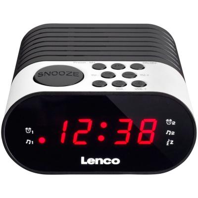 LENCO Radio r&eacute;veil CR-07 &eacute;cran LCD multi programmations blanc