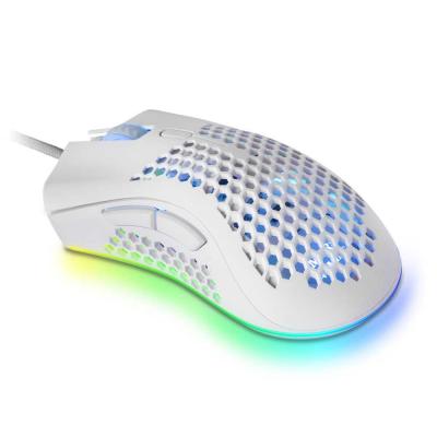 MARS GAMING Souris  MMEXW Avec Fil Optique 32000DPI 7 Boutons Blanc 