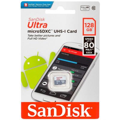 SANDISK  Ultra - Carte m&eacute;moire flash - 128 Go - A1 / UHS Class 1 / Class10 - microSDXC UHS-I 