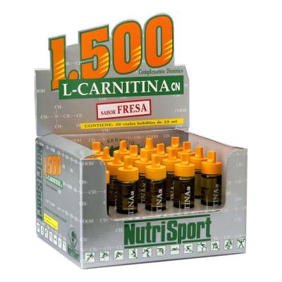 NUTRISPORT  L Carnitine 1500 20 Units Strawberry Vials Box Gris 