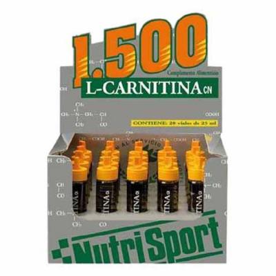 NUTRISPORT  L Carnitine 1500 20 Units Orange Vials Box Gris 