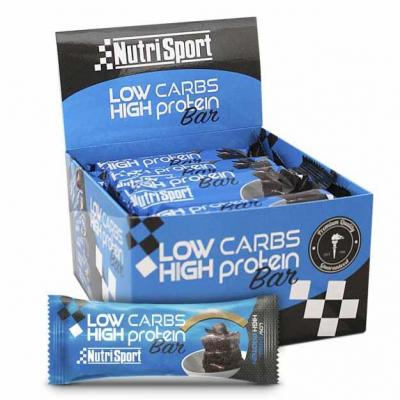 NUTRISPORT  Low Carb High Protein 16 Units Brownie Energy Bars Box Bleu 