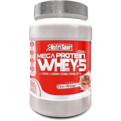 NUTRISPORT  Mega Protein Whey+5 900gr Strawberry Multicolore 