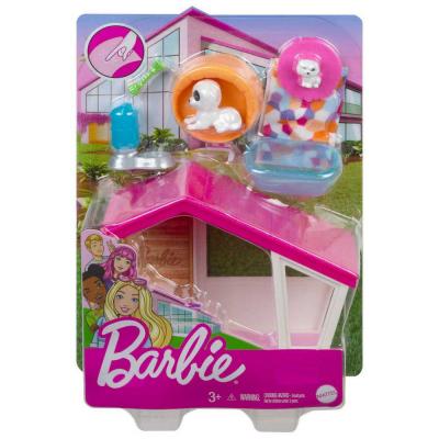  Jouet - Mattel - Barbie Playset - 2 Mini Chiots - Maison pour Chien - Accessoires Inclus