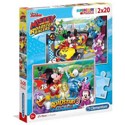 CLEMENTONI  puzzle Mickey et les Roadsters 20 pi&egrave;ces 2 pi&egrave;ces