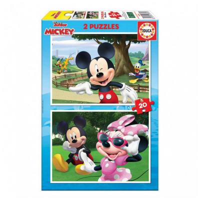 EDUCA BORRAS  2x20 Mickey & Friends Puzzle Multicolore 6-9 Years