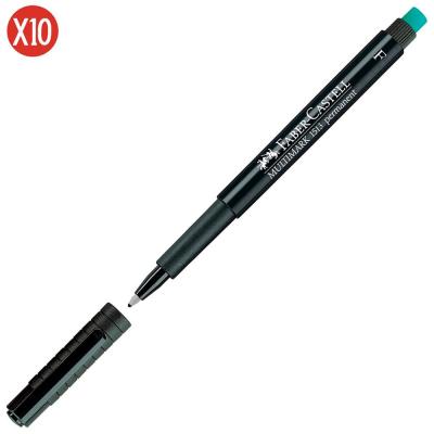 FABER CASTELL Faber-Castell Multimark Marqueur Permanent Fin - Noir (bo&icirc;te de 10)