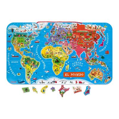 JANOD  - J05503 - Puzzle Monde Magn&eacute;tique - Version espagnole (bois)