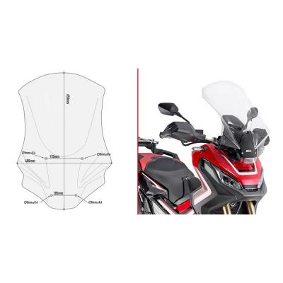 GIVI  Pare-brise, Bulle moto et scooter, D1156ST sur&eacute;lev&eacute; transparent