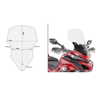 GIVI  Pare-brise, Bulle moto et scooter, D7406ST sur&eacute;lev&eacute; transparent