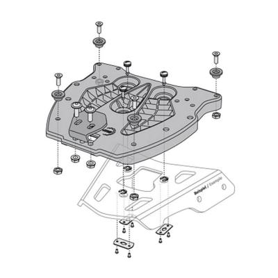 SW MOTECH Sw-motech Aluminium Gpt.00.152.400 Mounting Plate Adapter Noir