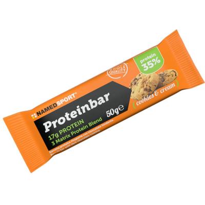 NAMED  Sport Protein 50g Cookie And Cream Energy Bar Orange 