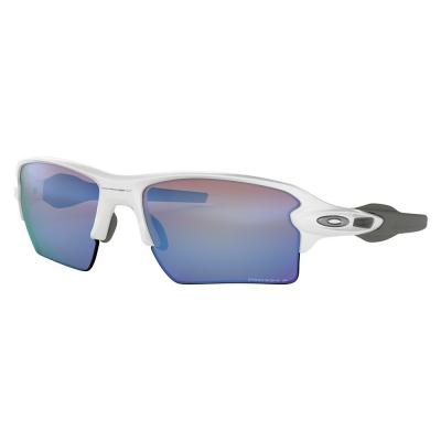 OAKLEY  Unisex  OO9188 FLAK 2.0 XL 918882 Lunettes de soleil O_matter Blanc Bleu Carr&eacute; Polaris&eacute; Prizm